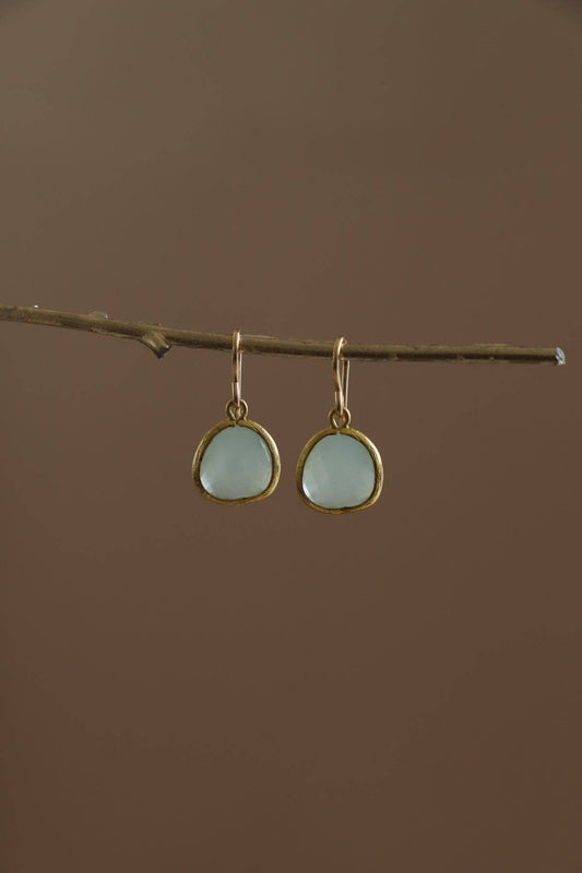 Alice Blue Bezel Earrings