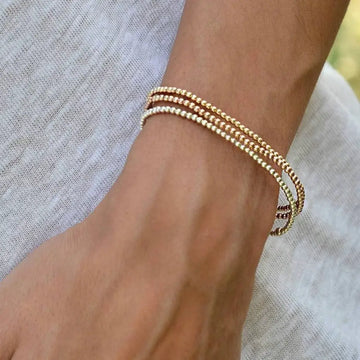 Gold Beaded Stretch Bracelet