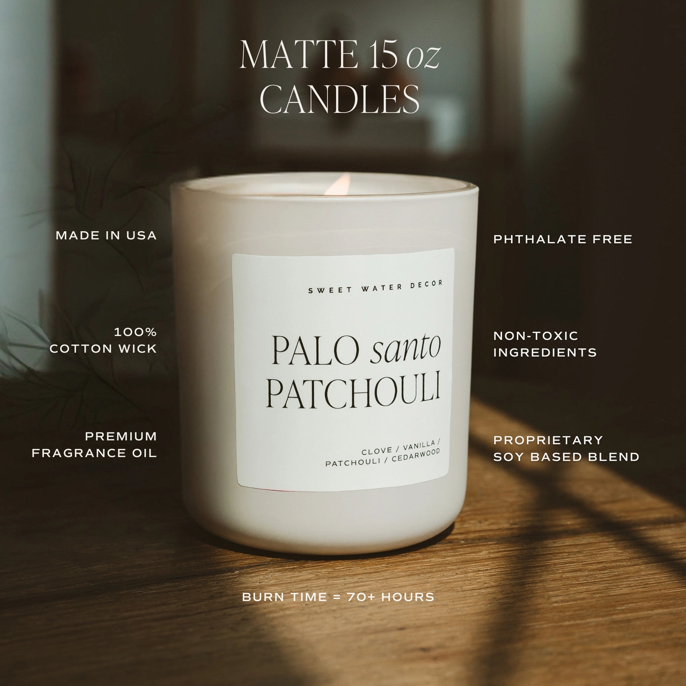 Palo Santo and Patchouli 15 oz Soy Candle