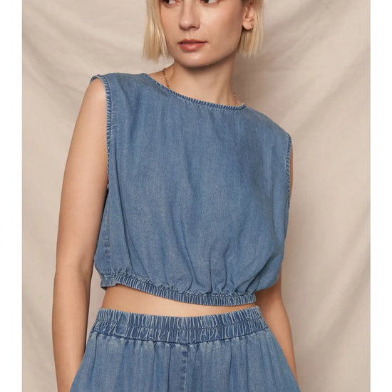 Caroline Cropped Denim Top