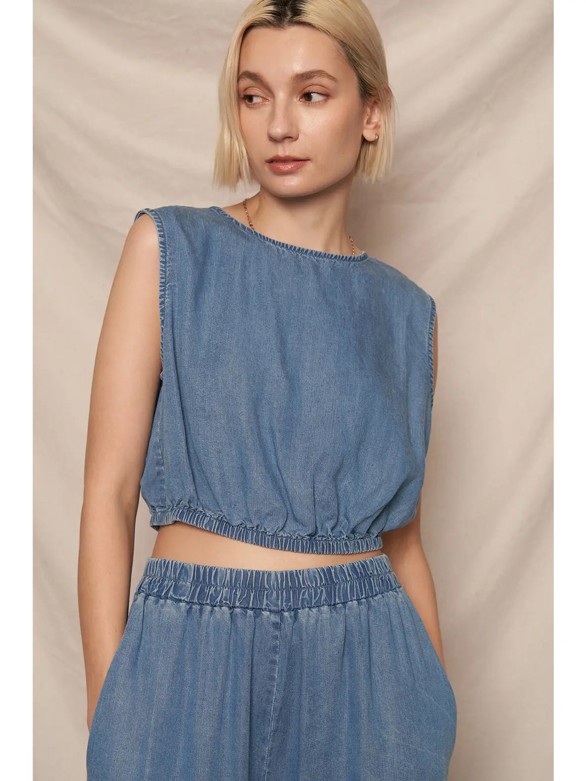 Caroline Cropped Denim Top