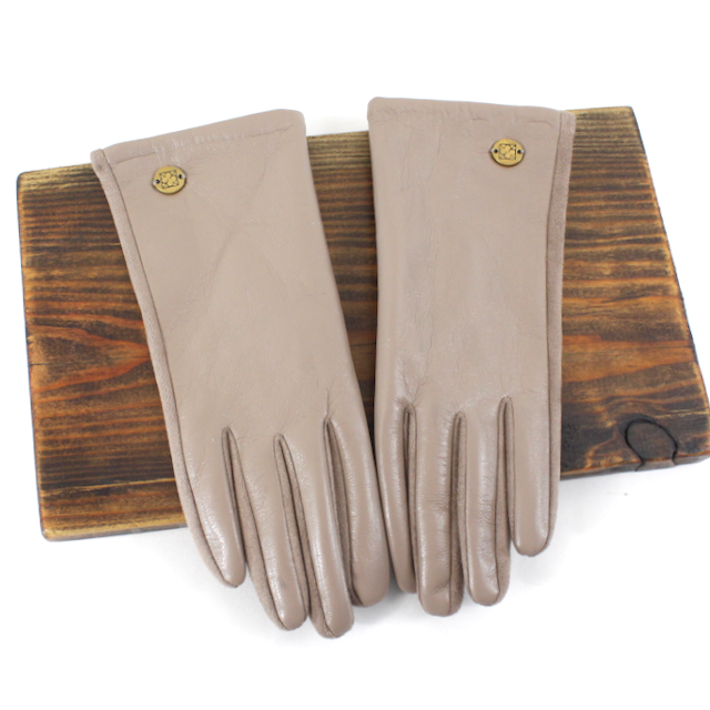Faux Leather Gloves Khaki