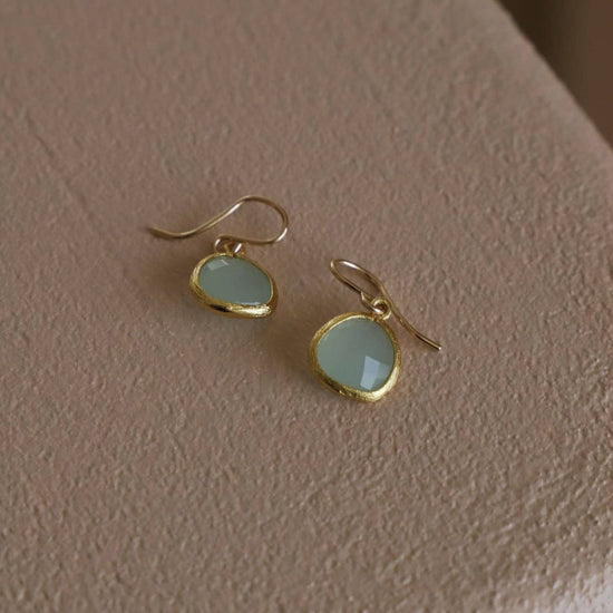 Alice Blue Bezel Earrings