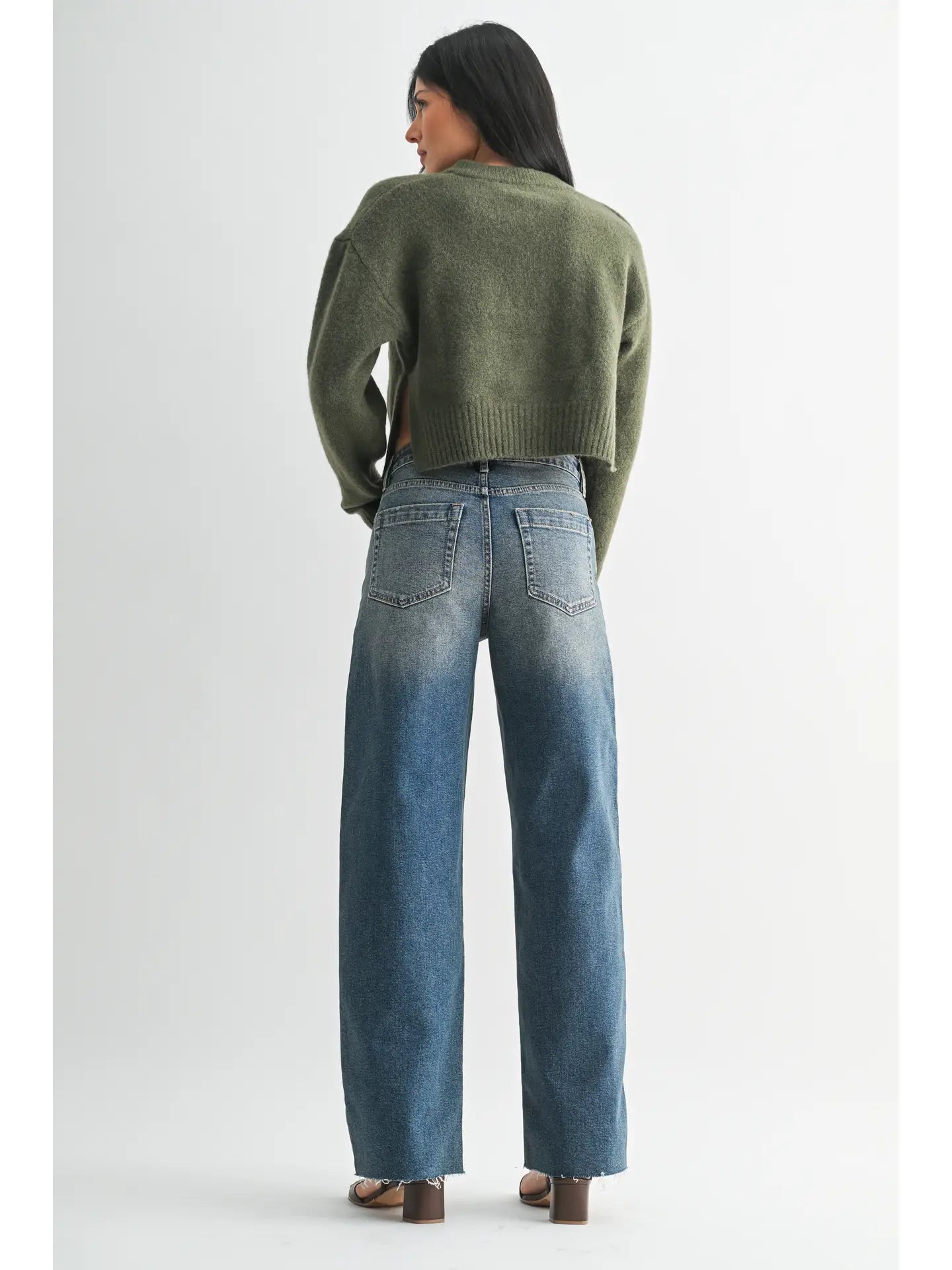 High Rise Scissor Cut Wide Leg