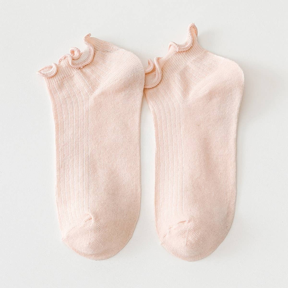Low Cut Ruffle Ankle Socks Light Pink