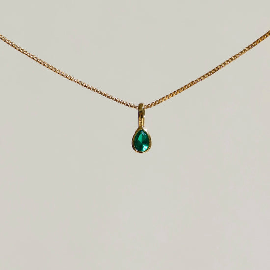 Teardrop Bezel Birthstone Charm May