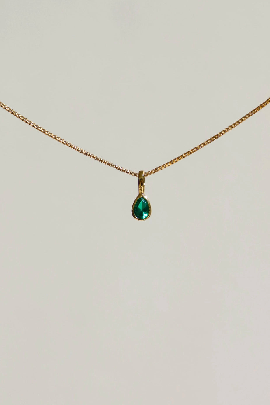 Teardrop Bezel Birthstone Charm May