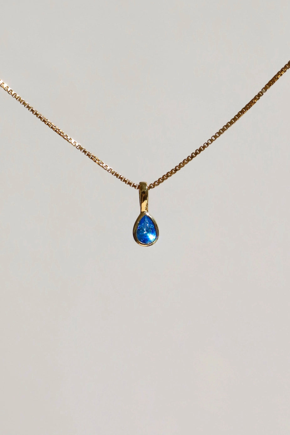 Teardrop Bezel Birthstone Charm March