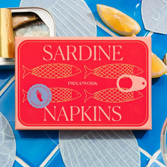 Sardine Cocktail Napkins - Set of 4