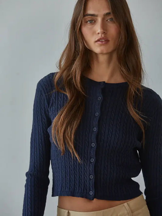 Lena Cable Knit Cardigan