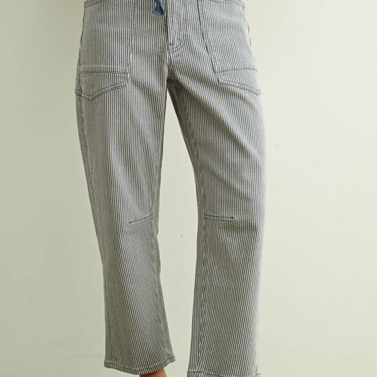 Faye Striped Barrel Pants