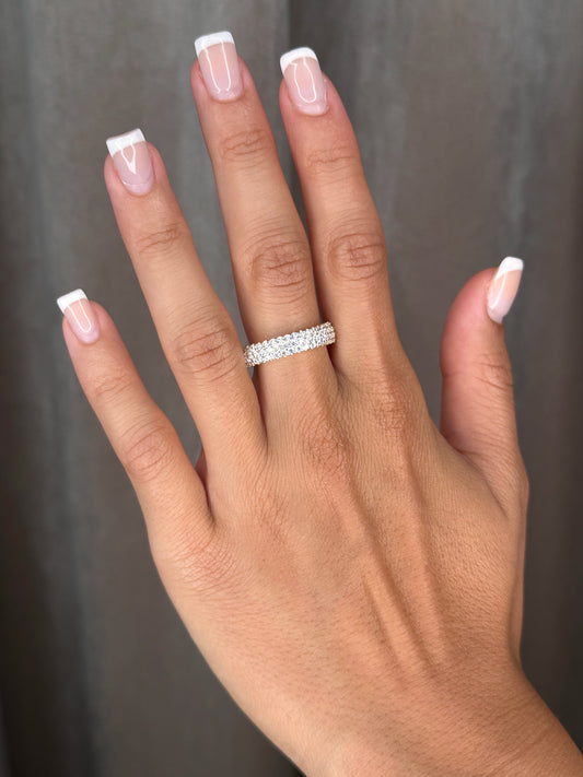3 Row Pavé Eternity Band