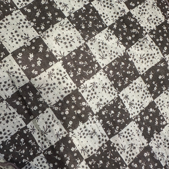 Checked Cotton Triangle Scarf Mint