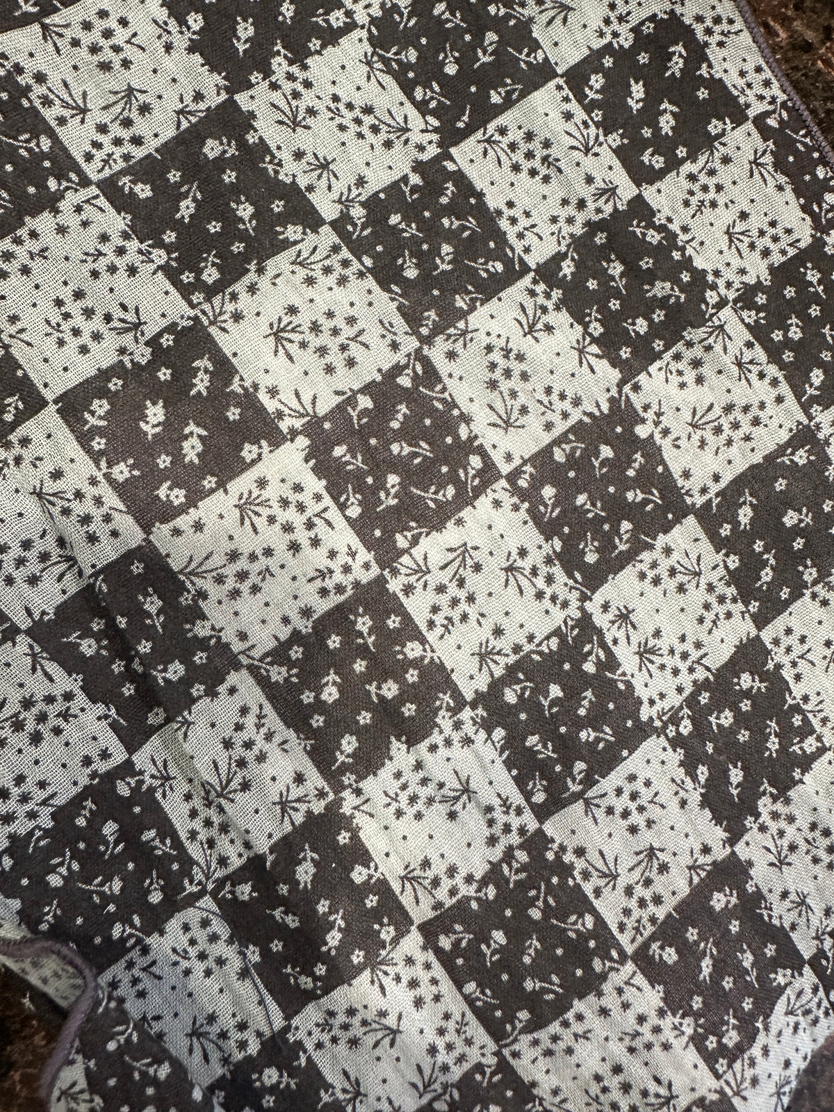 Checked Cotton Triangle Scarf Mint