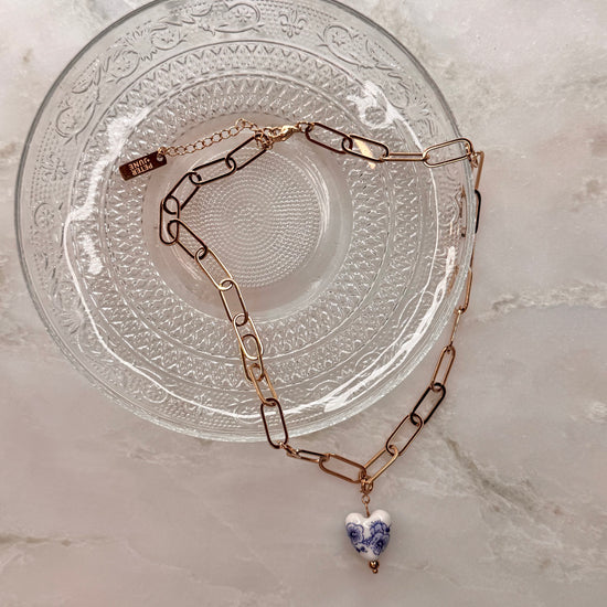 Ceramic Floral Heart Charm