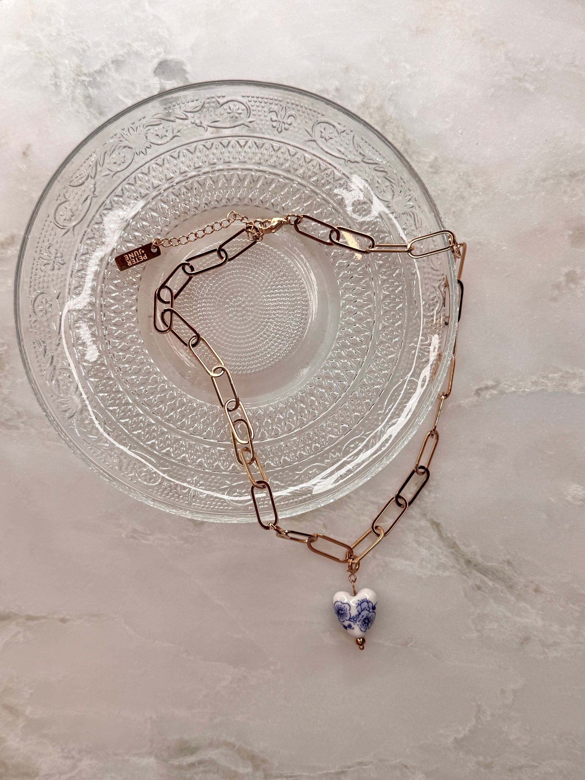 Ceramic Floral Heart Charm