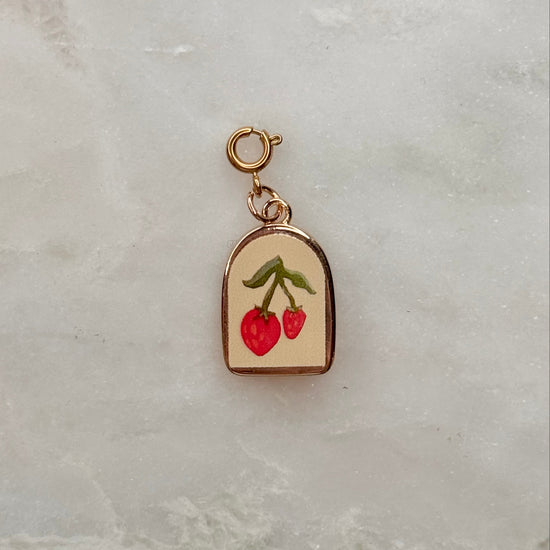 Twin Strawberries Charm
