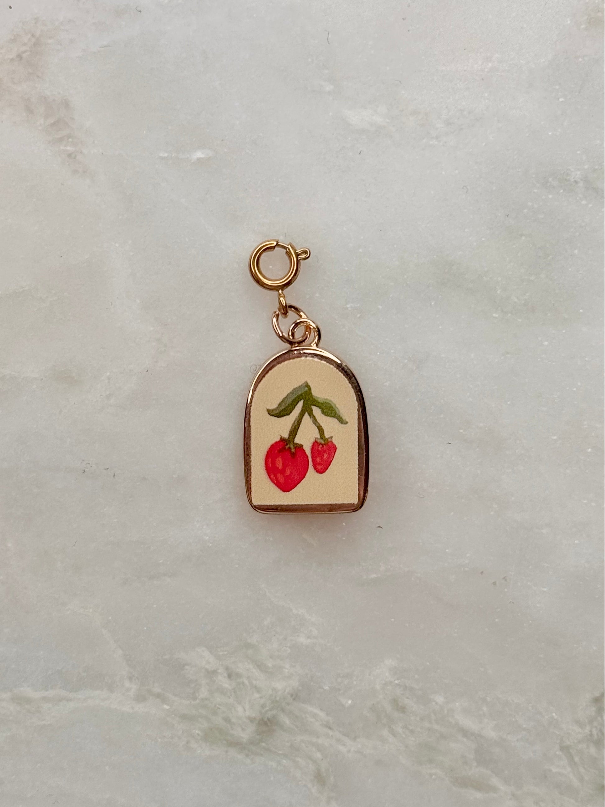 Twin Strawberries Charm