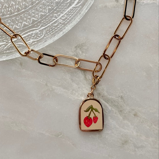 Twin Strawberries Charm