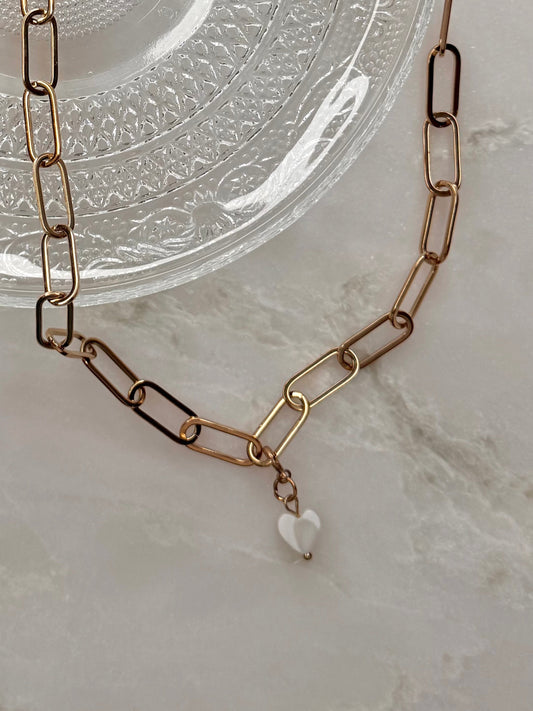 Mother of Pearl Heart Charm