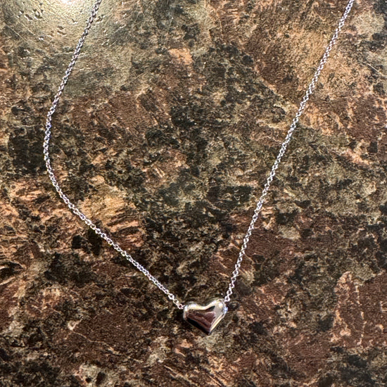 Hallie Heart Necklace Silver
