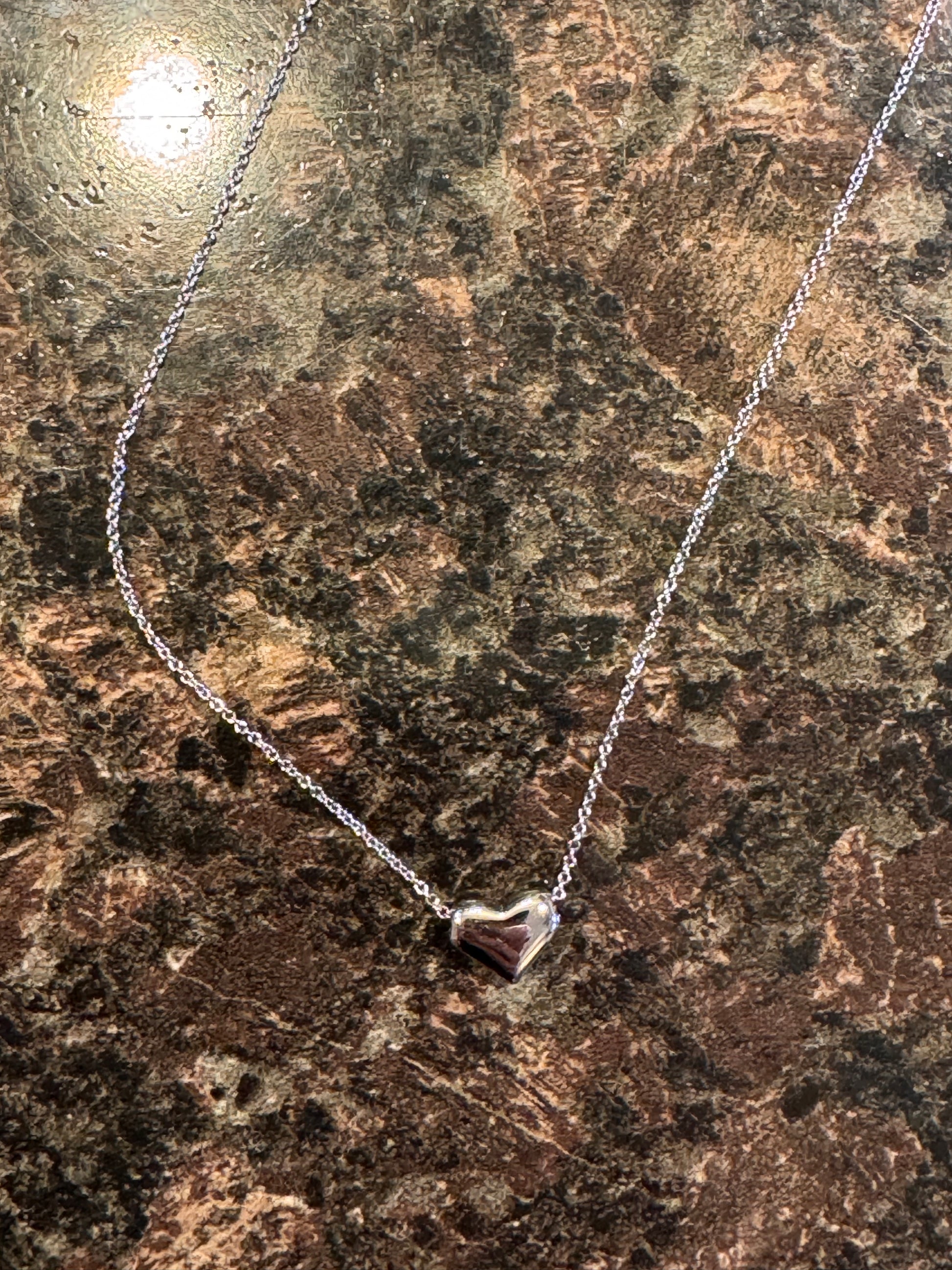 Hallie Heart Necklace Silver