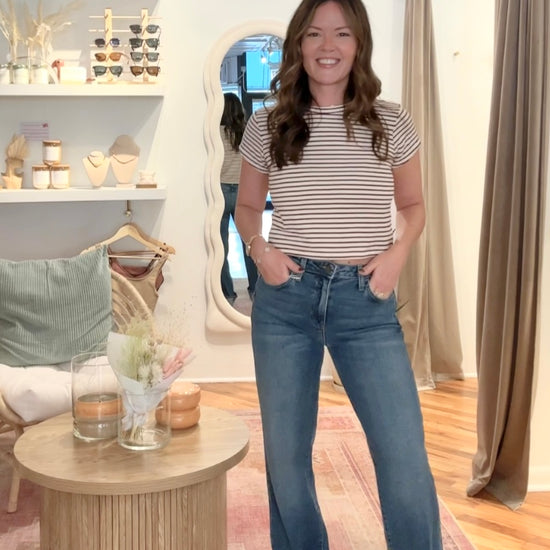 High Rise Straight Leg Dark Denim 34" inseam