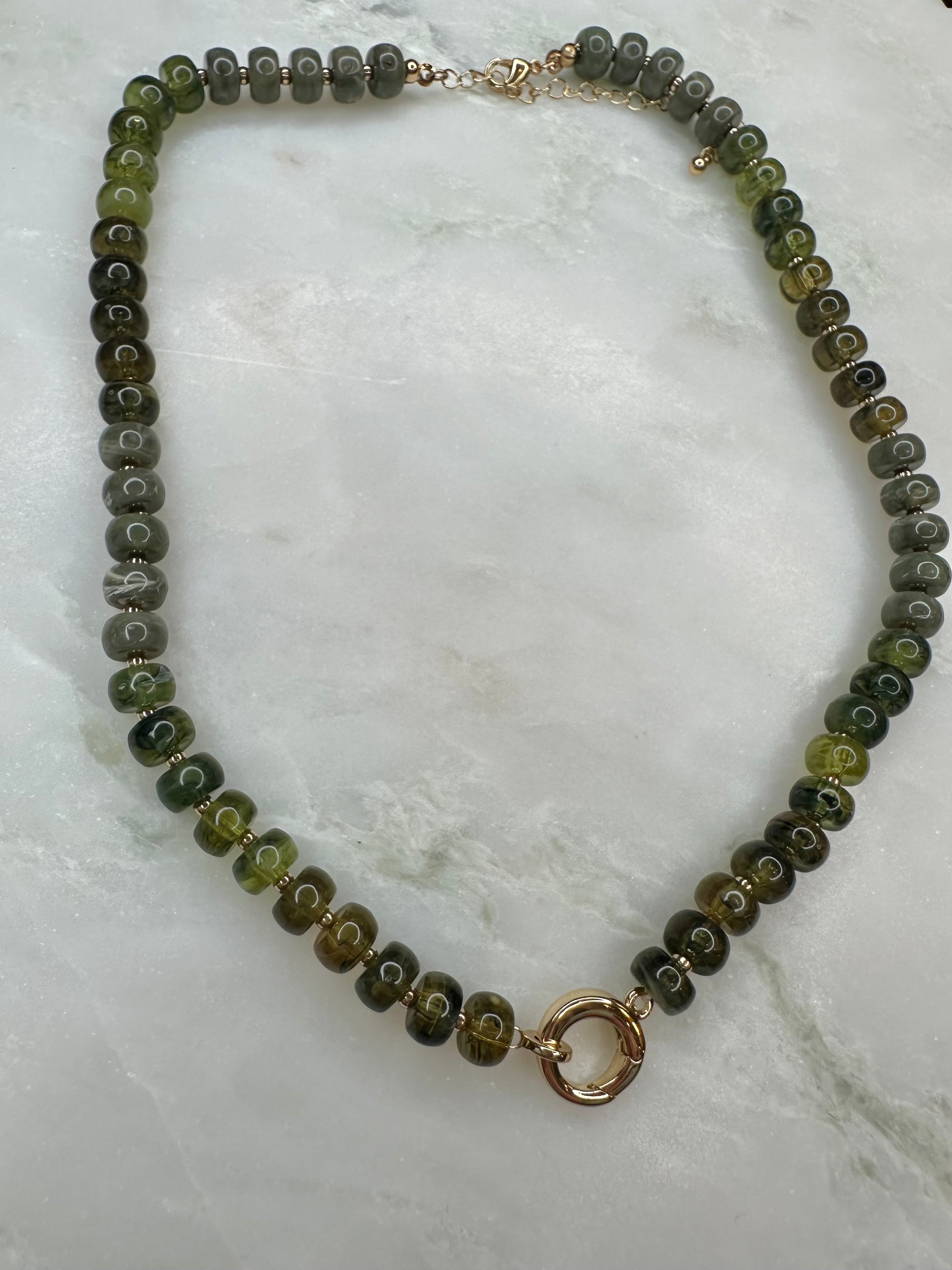 Wilma Beaded Necklace Olive