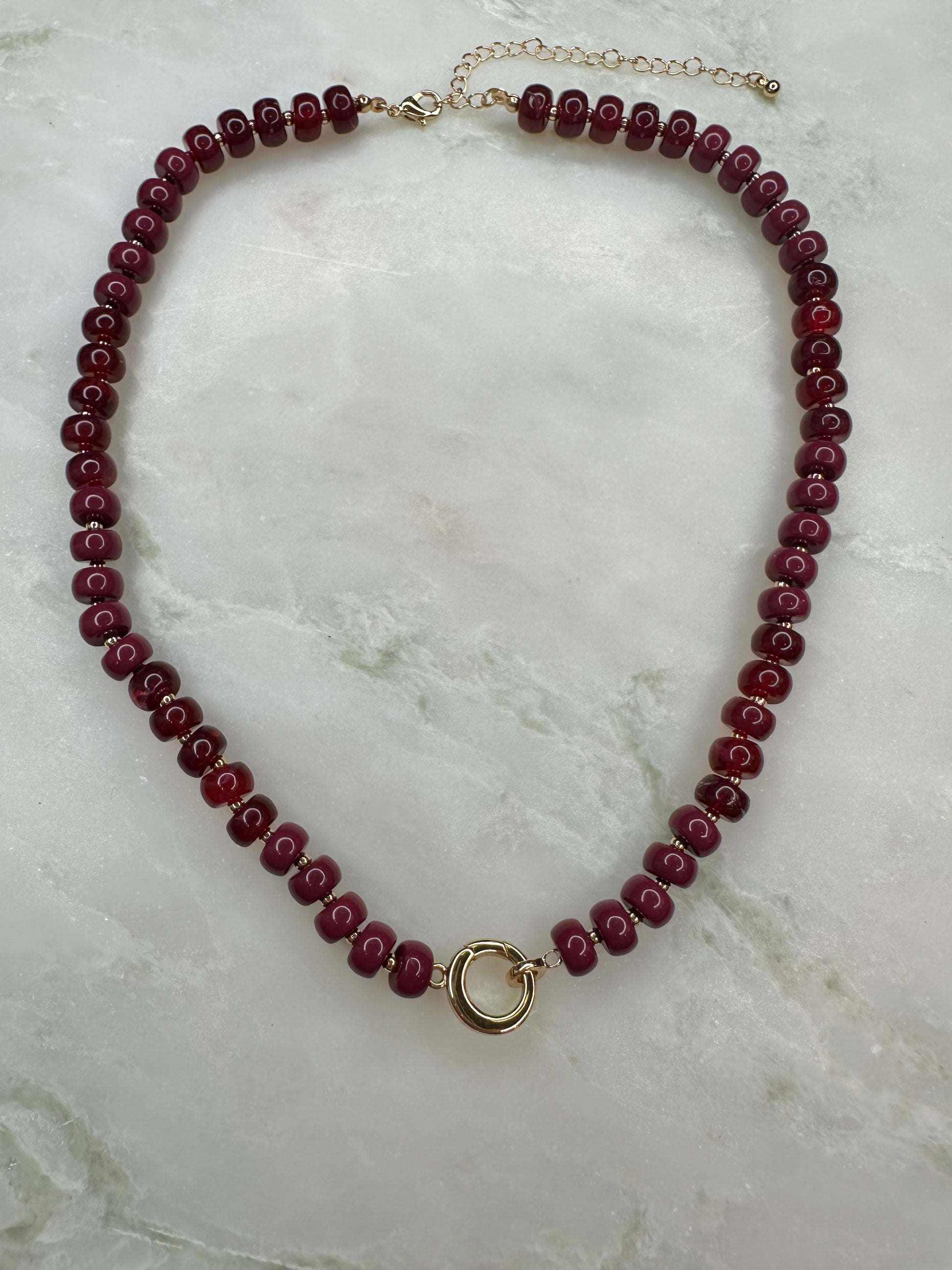 Wilma Beaded Necklace Burgundy