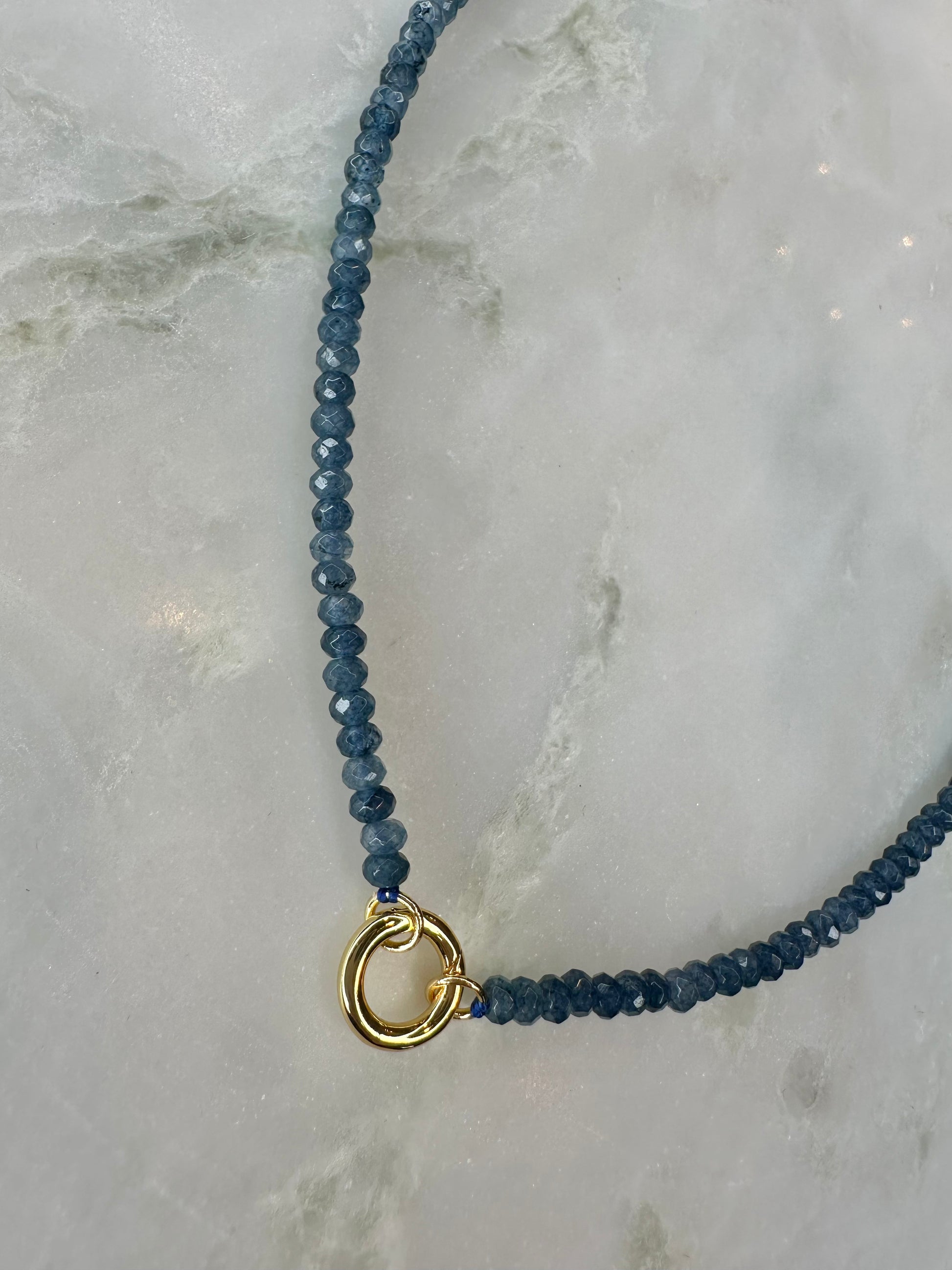 Eve Beaded Necklace Indigo Blue