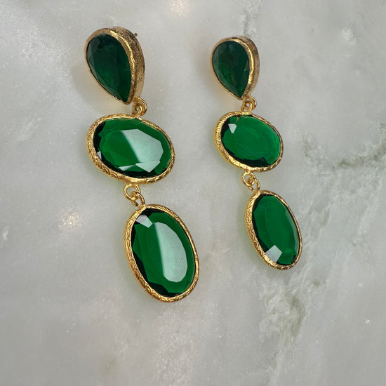 Essie 3 Stone Drop Earrings