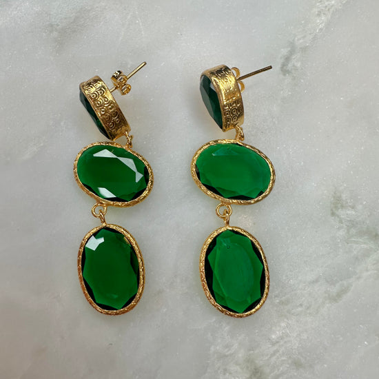 Essie 3 Stone Drop Earrings