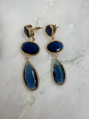 Essie 3 Stone Drop Earrings