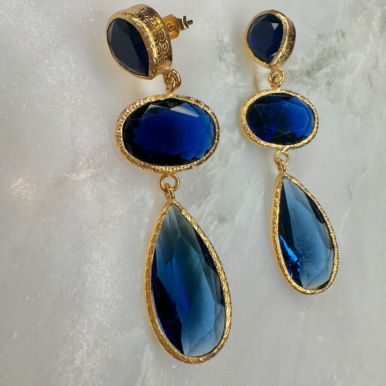 Essie 3 Stone Drop Earrings