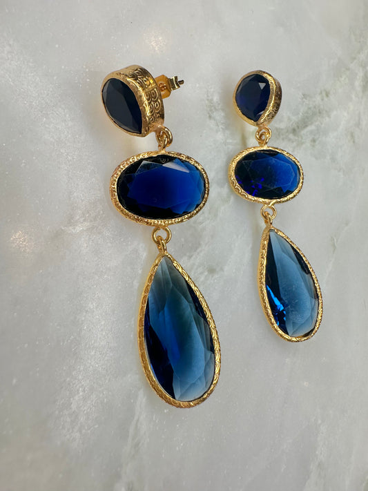 Essie 3 Stone Drop Earrings