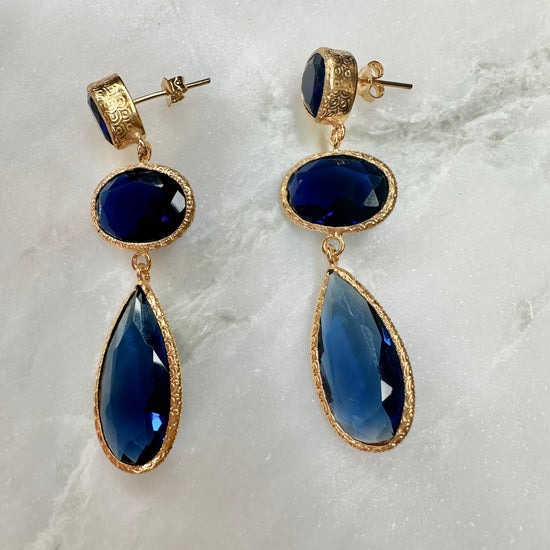 Essie 3 Stone Drop Earrings