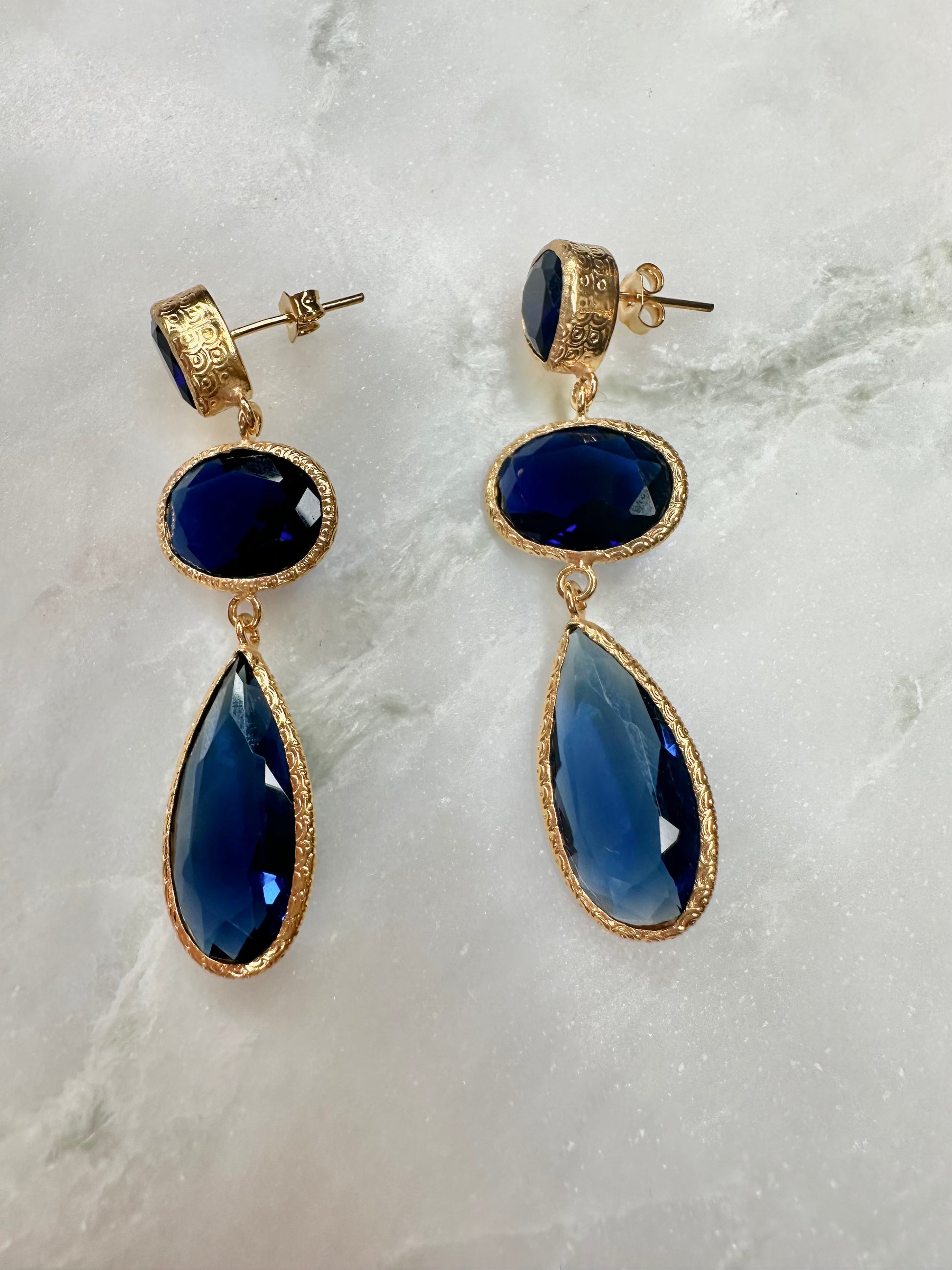 Essie 3 Stone Drop Earrings