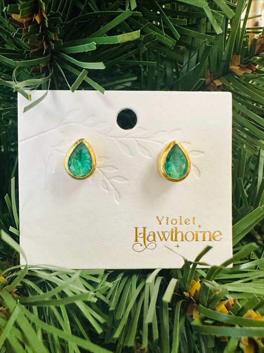 Essie Stud Earrings Green