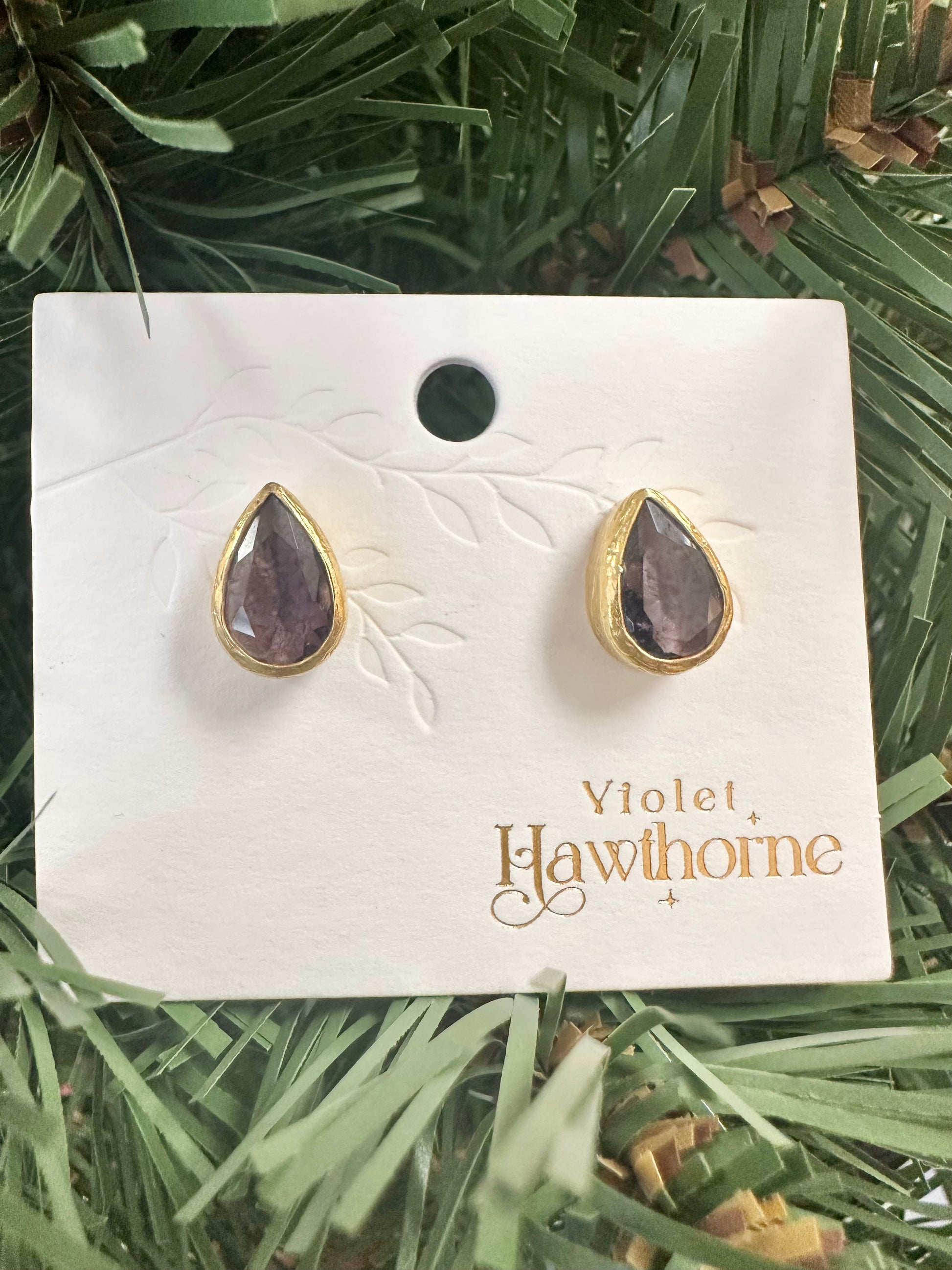 Essie Stud Earrings Plum