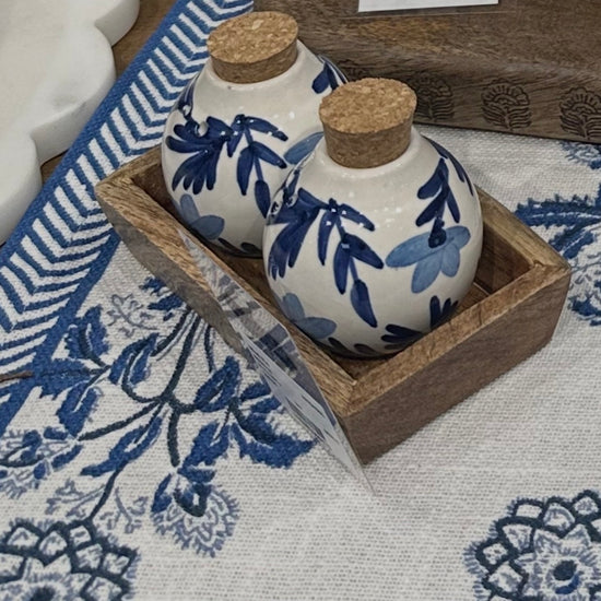 Blue Floral Salt & Pepper Shaker