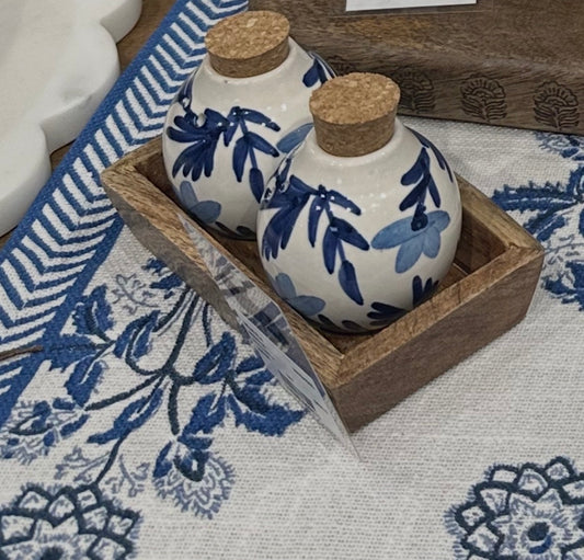 Blue Floral Salt & Pepper Shaker