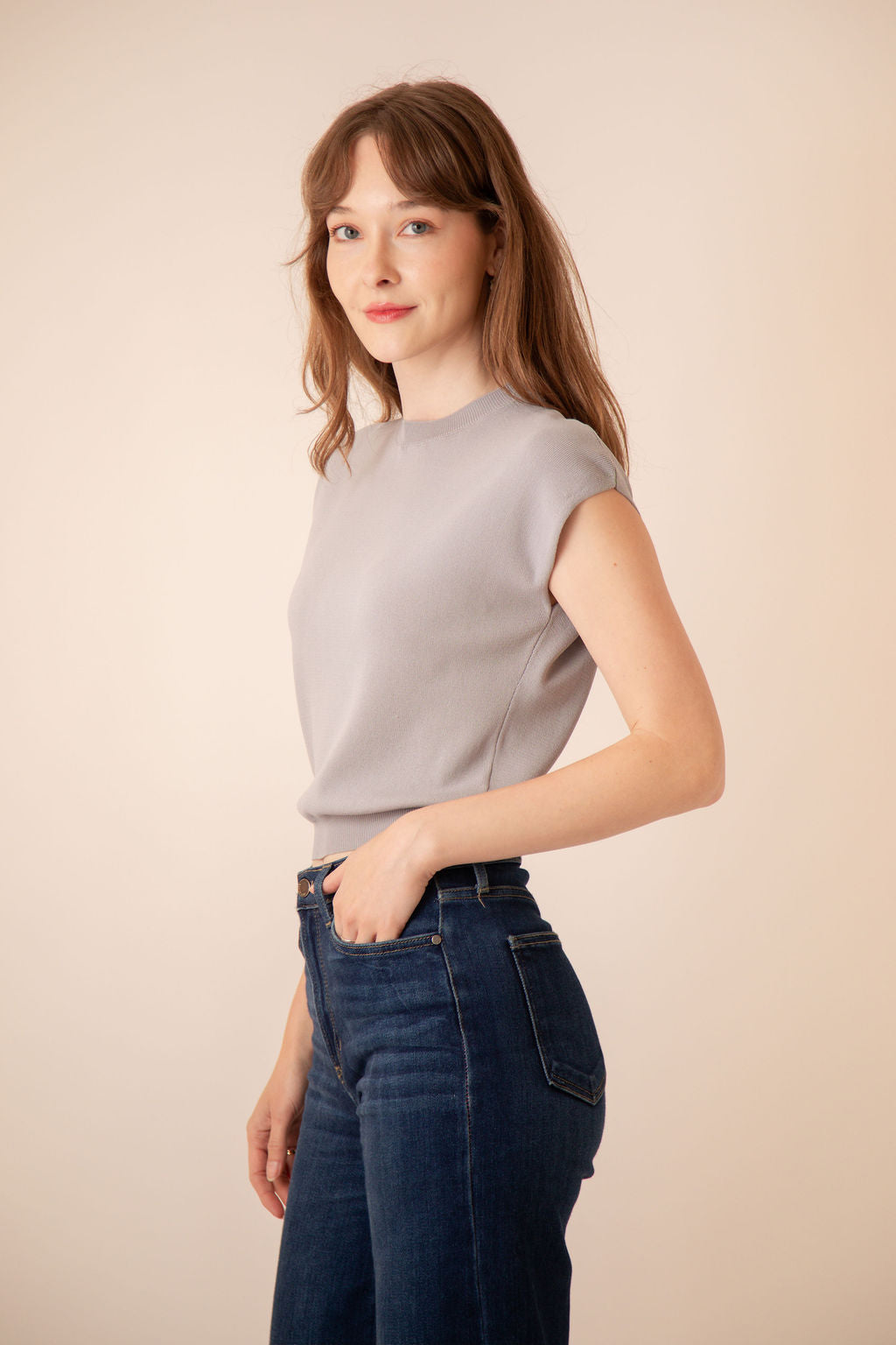 Callie Cap Sleeve Knit Top