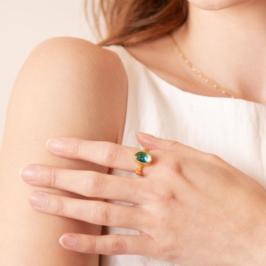 Alani Adjustable Ring Aquamarine