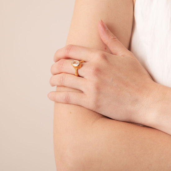 Alani Adjustable Ring Rose Quartz