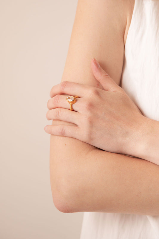 Alani Adjustable Ring Rose Quartz