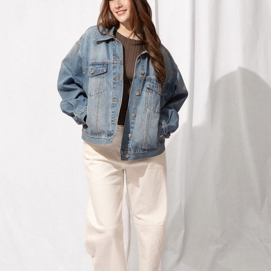 Barrel Jeans with Seams Off White