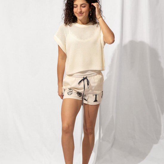 Nautical Embroidered Shorts