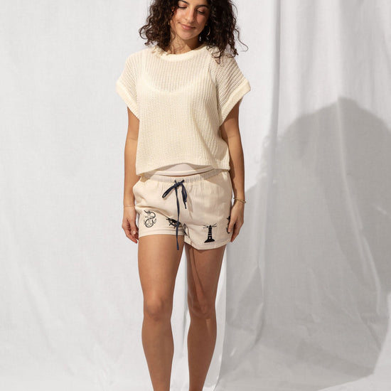 Nautical Embroidered Shorts