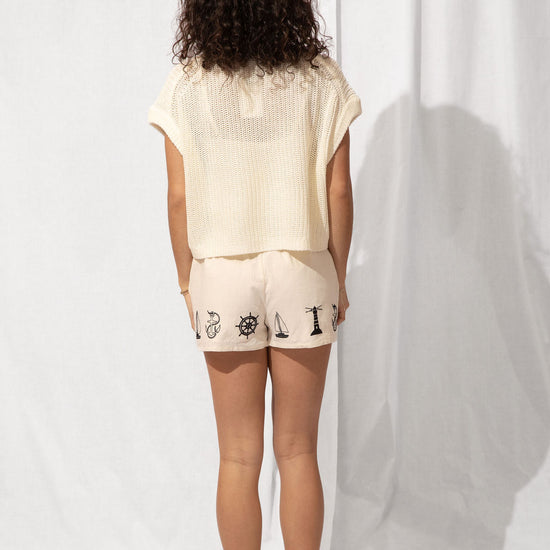 Nautical Embroidered Shorts