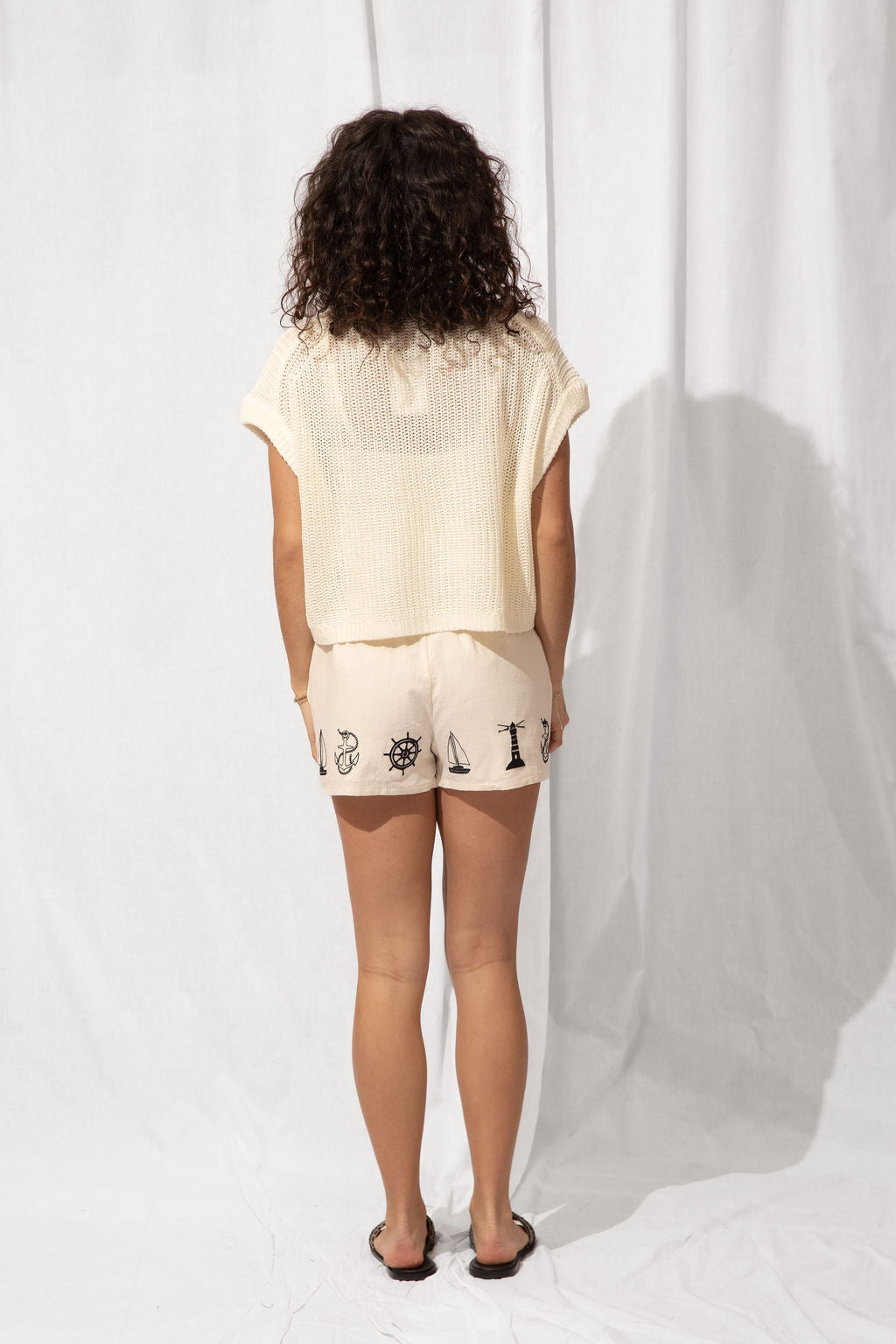 Nautical Embroidered Shorts